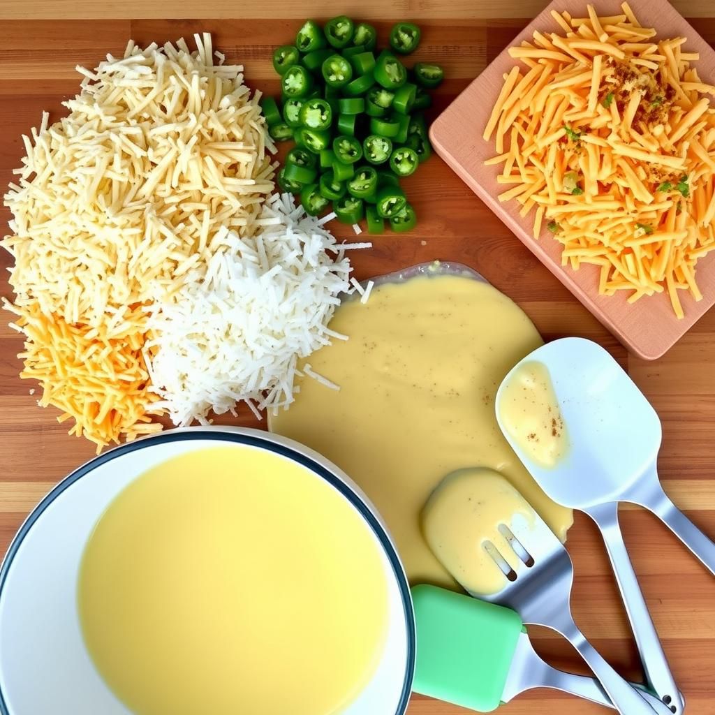 Adding the Cheeses and Jalapenos