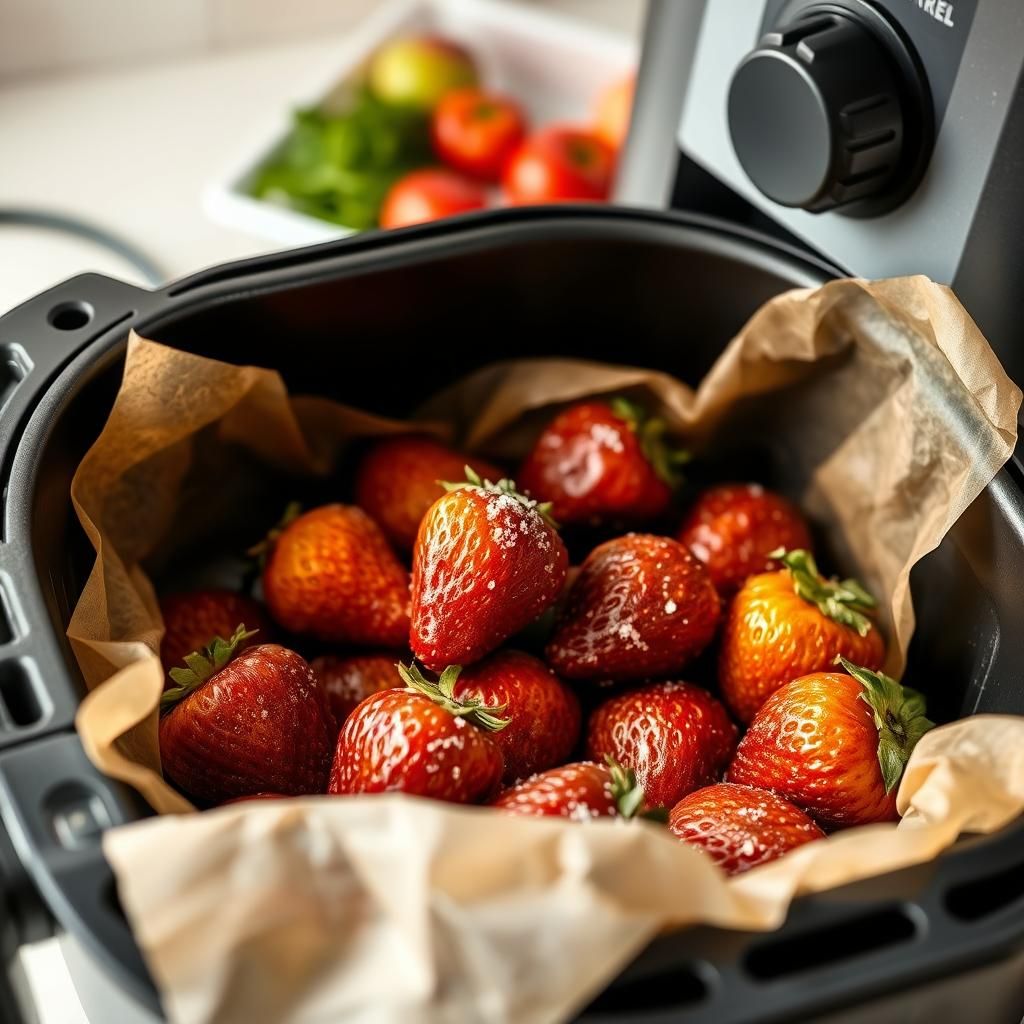 Air-Fried Strawberries in the Air Fryer Basket