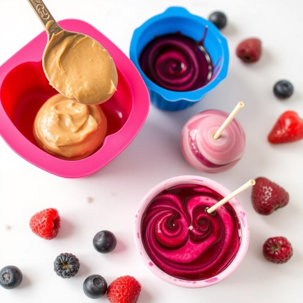 Almond Butter & Berry Swirl Bombs Design (Swirling mixture)