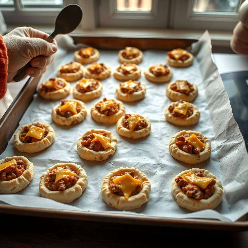 Assembled Biscuits Ready for Baking