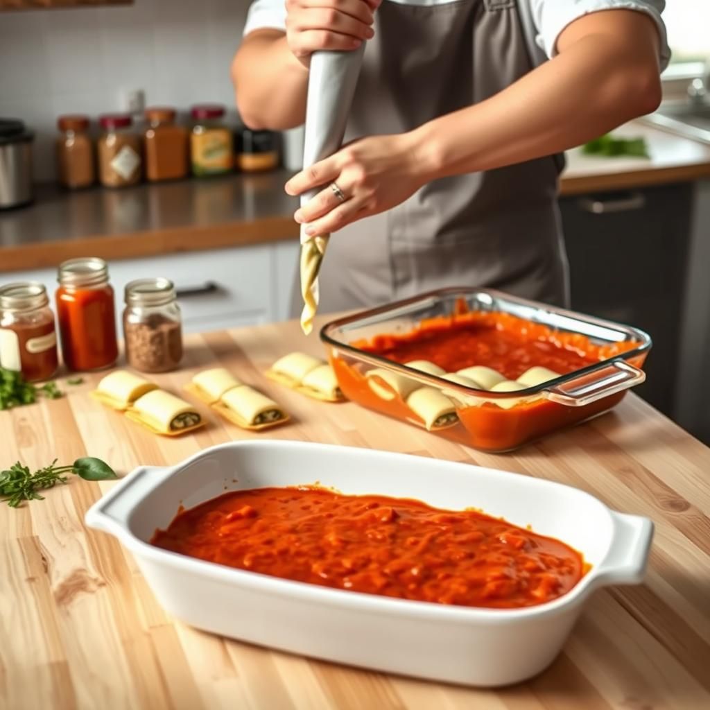 Assembling the Manicotti