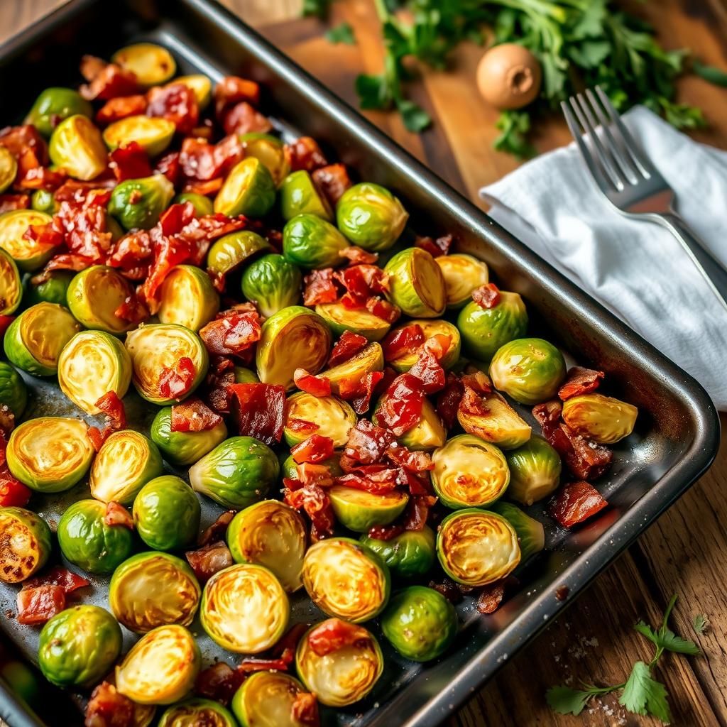 Bacon and Brussels Sprouts Sheet Pan Dinner
