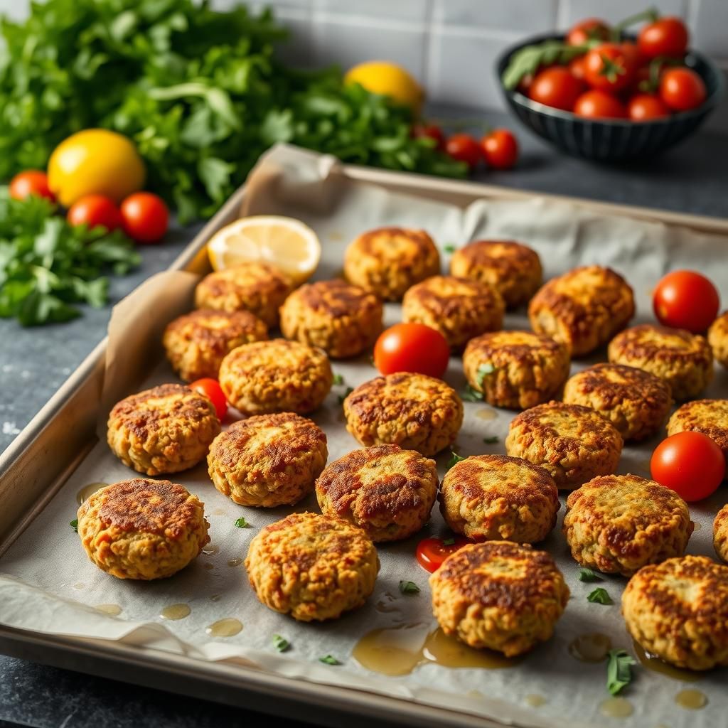 Baked Falafel on Sheet Pan