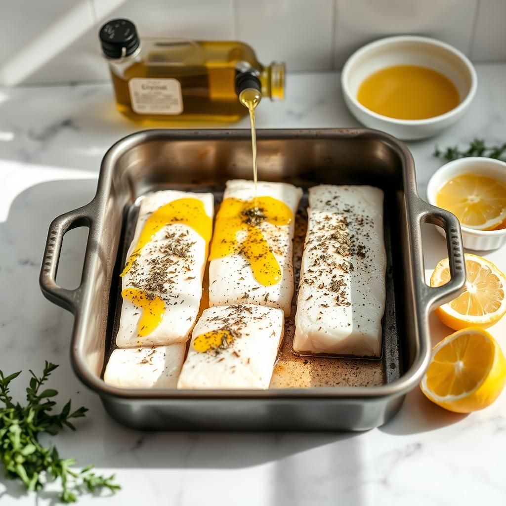 Baked Lemon Herb Cod Fillets Preparation