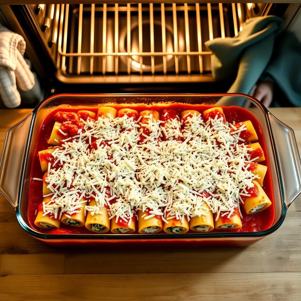 Baking the Manicotti