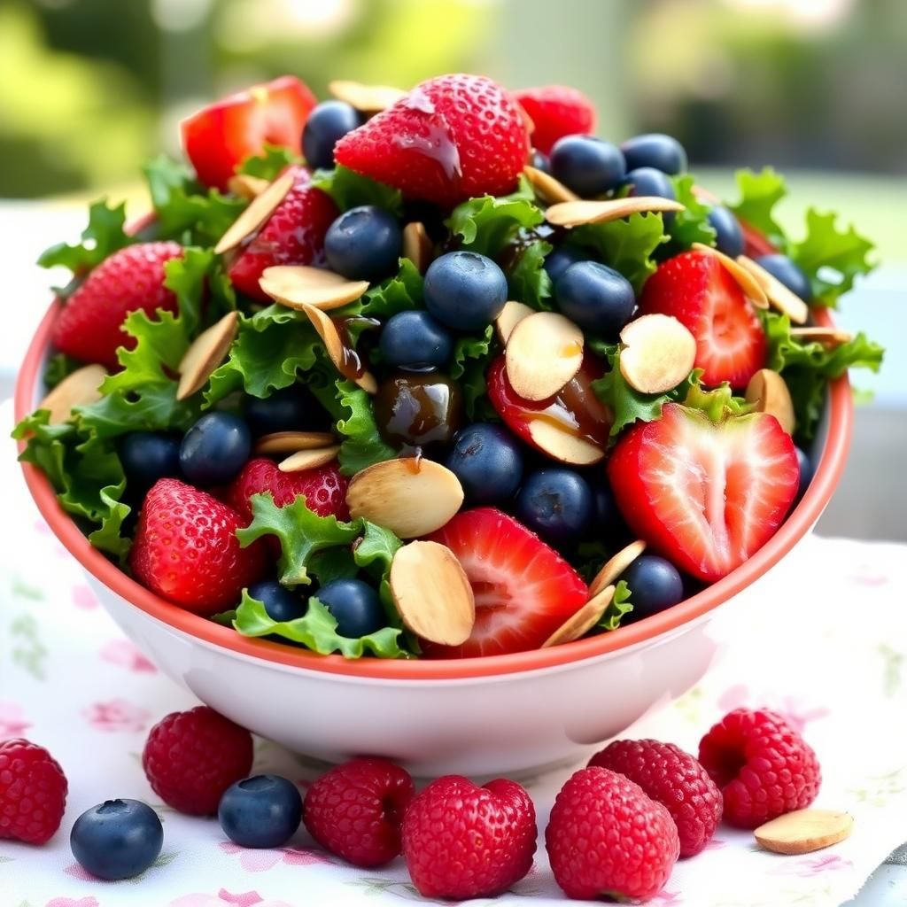 Berry & Almond Kale Salad Arrangement