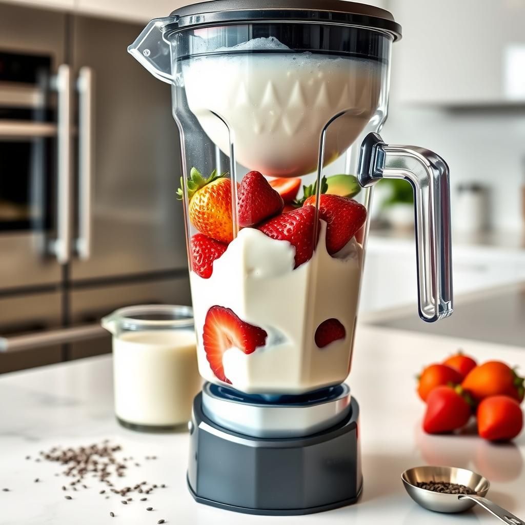 Blending the Smoothie Ingredients