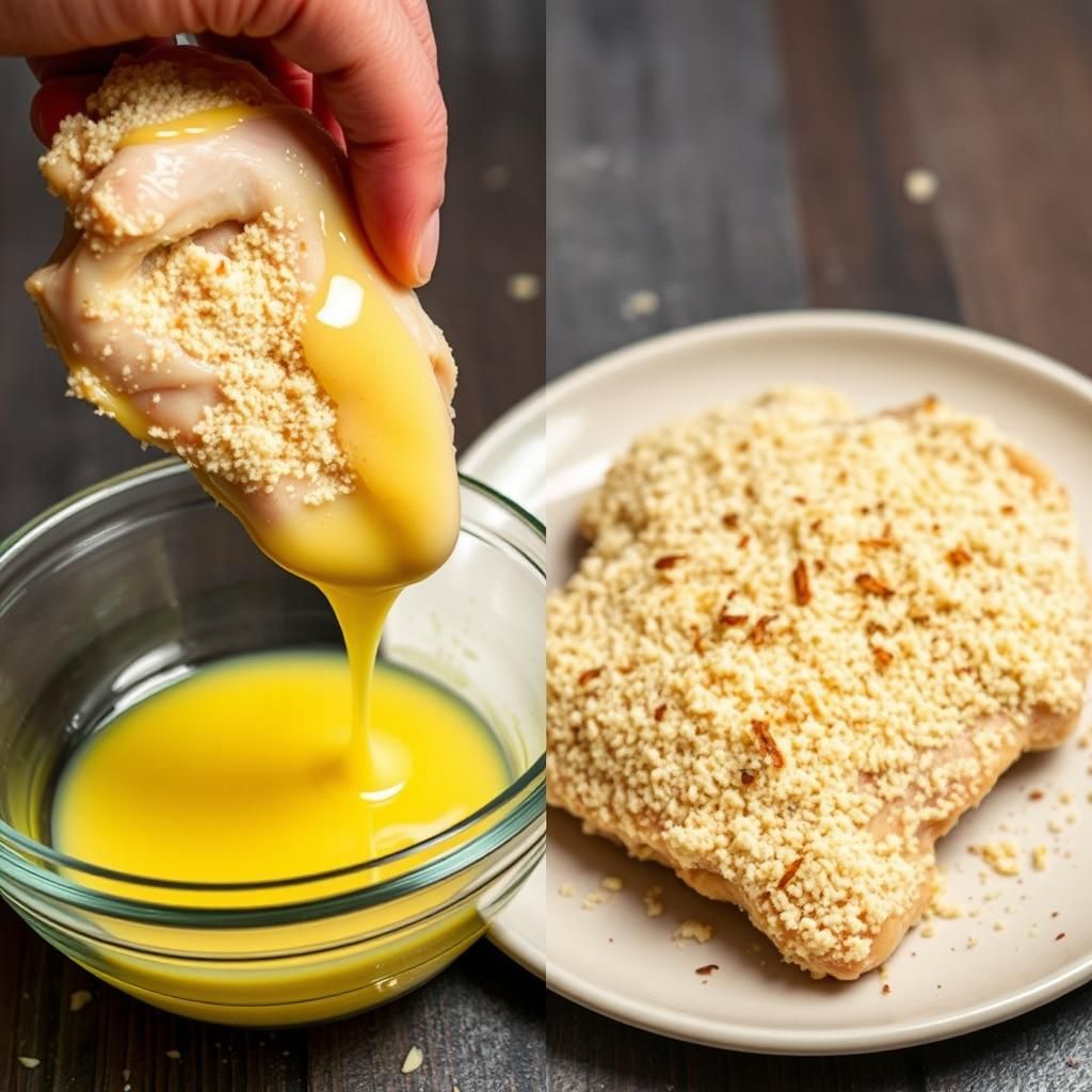Breading the Chicken Thighs