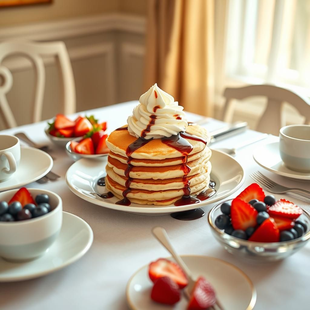 Breakfast Table with Pancakes