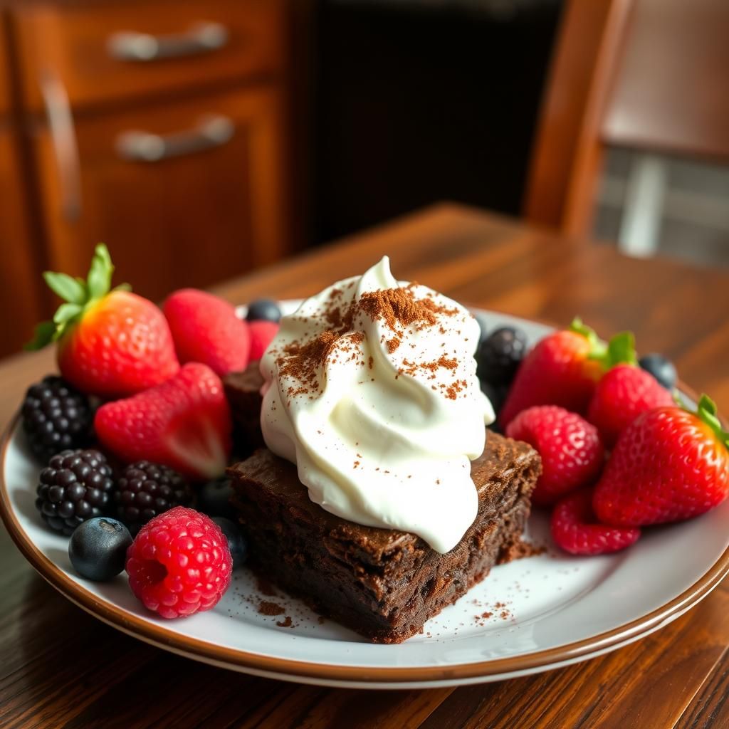 Brownies with Whipped Coconut Cream