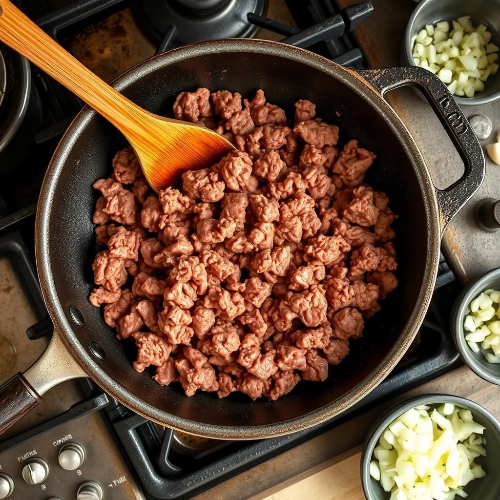 Browning the Ground Beef