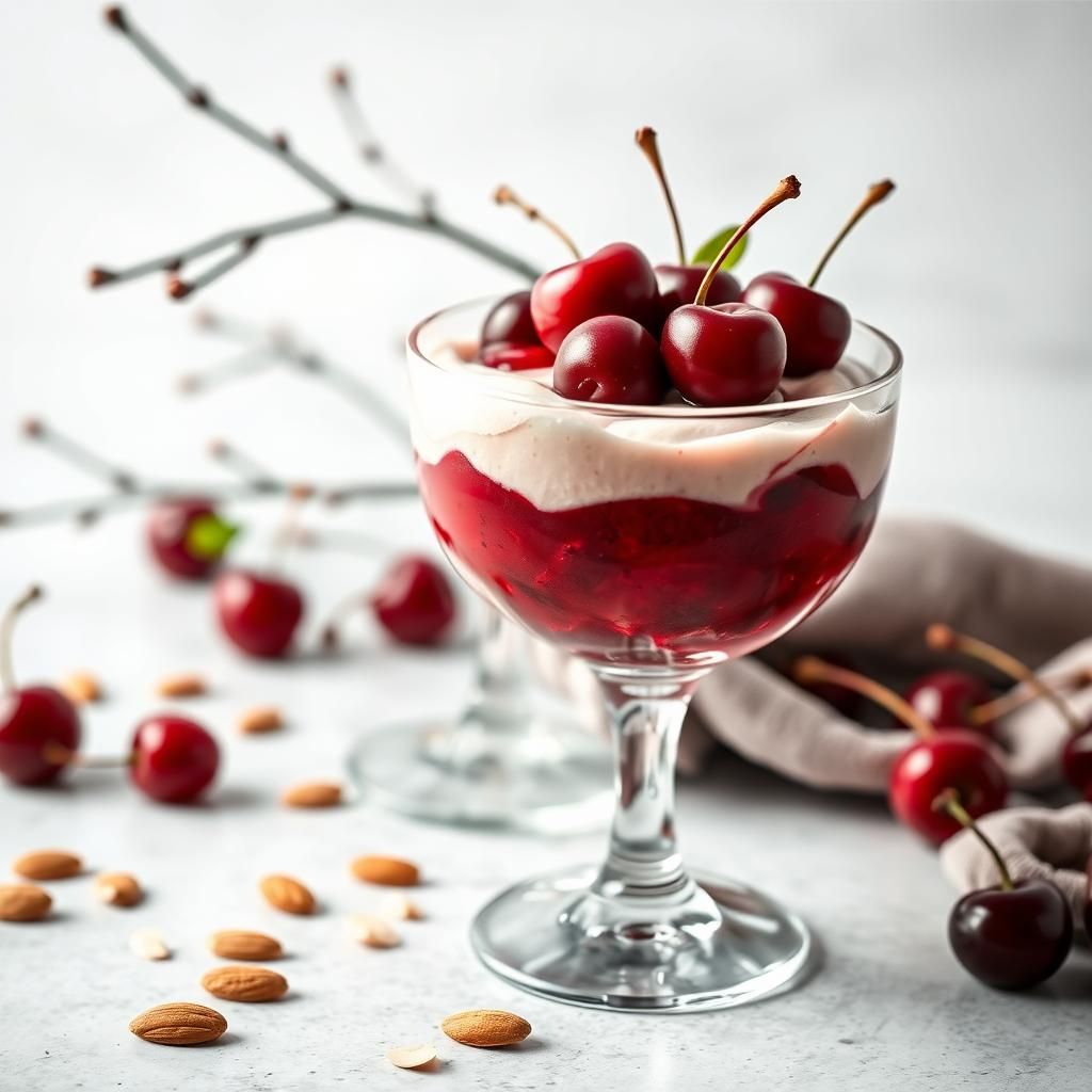 Cherry Almond Mousse Presentation