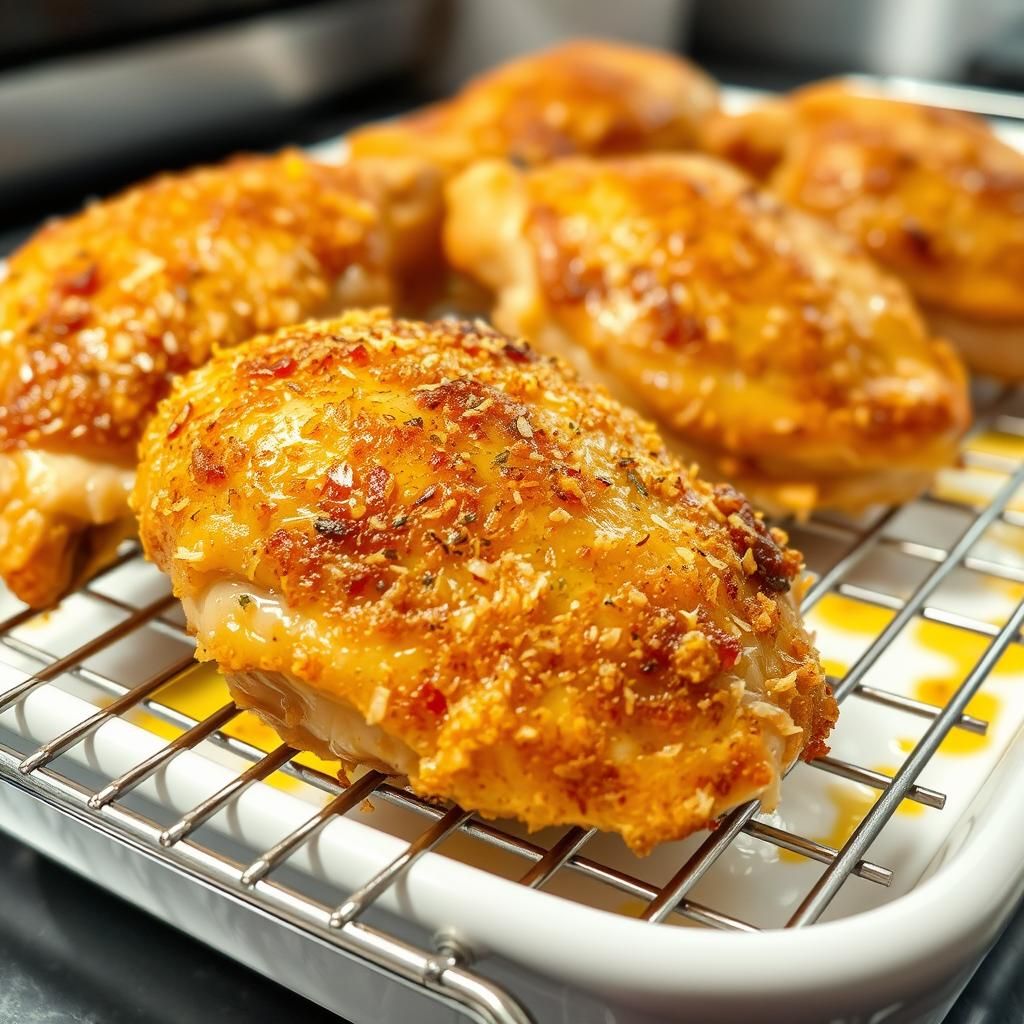 Chicken Thighs Resting on a Wire Rack