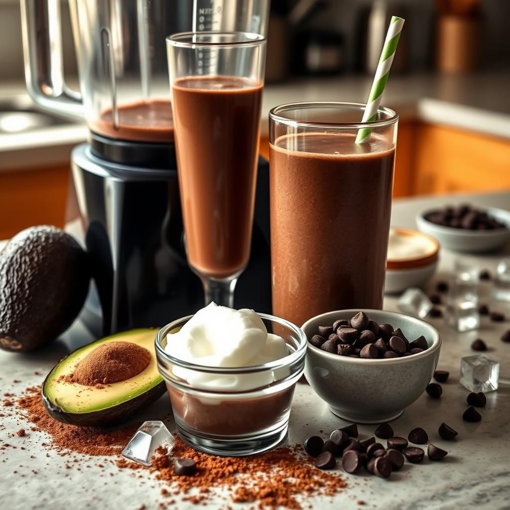 Chocolate Keto Fat Bomb Smoothie Creation steps