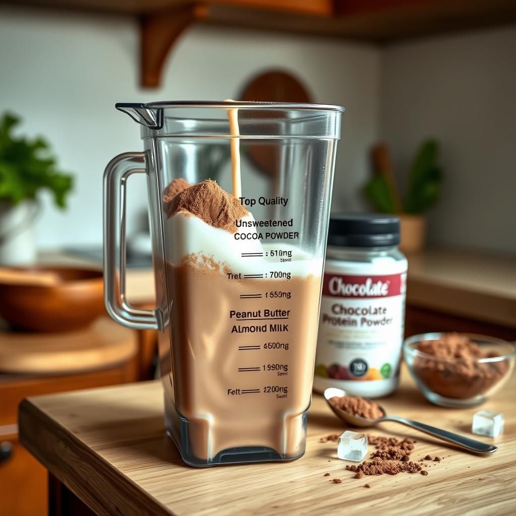 Chocolate Peanut Butter Keto Shake Assembly