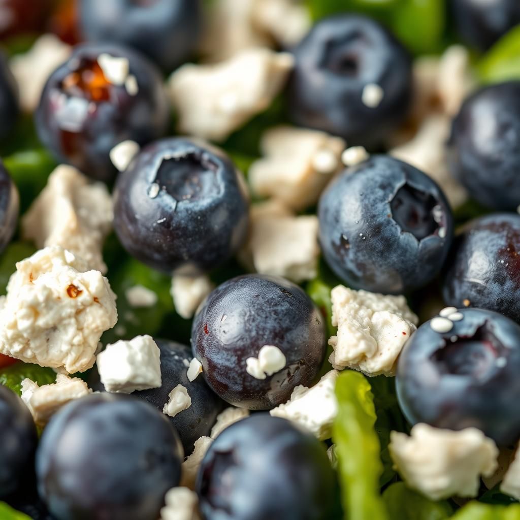 Close-Up of Blueberries and Feta