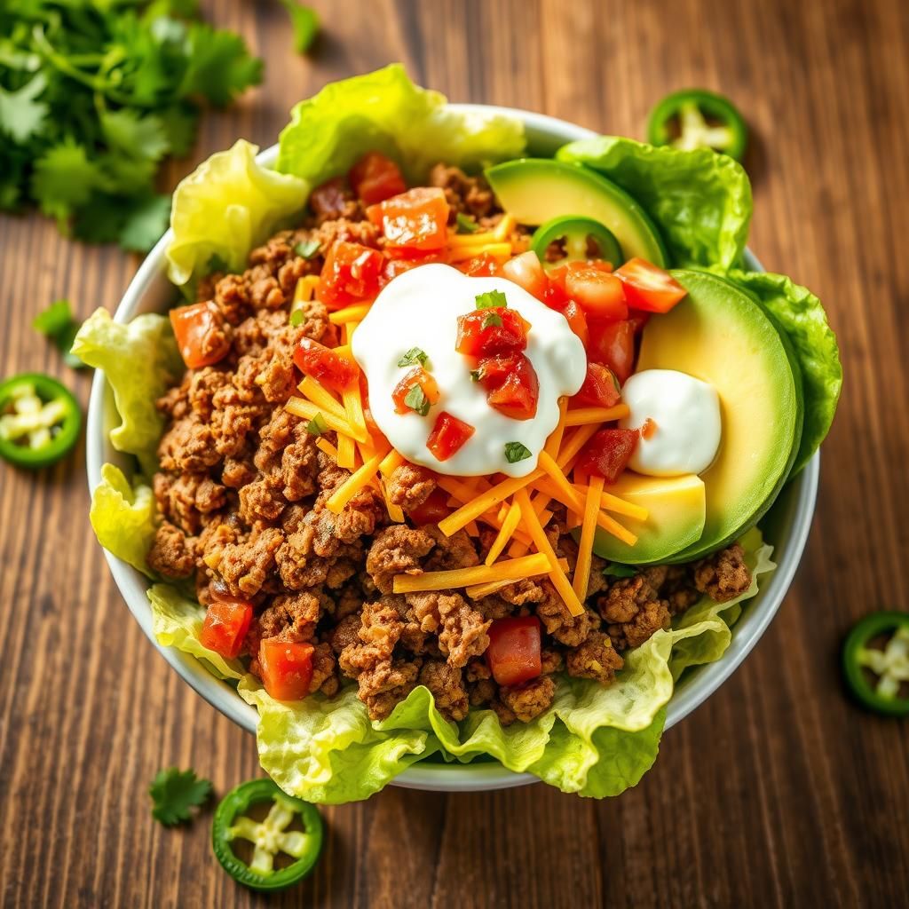 Colorful Keto Taco Bowl
