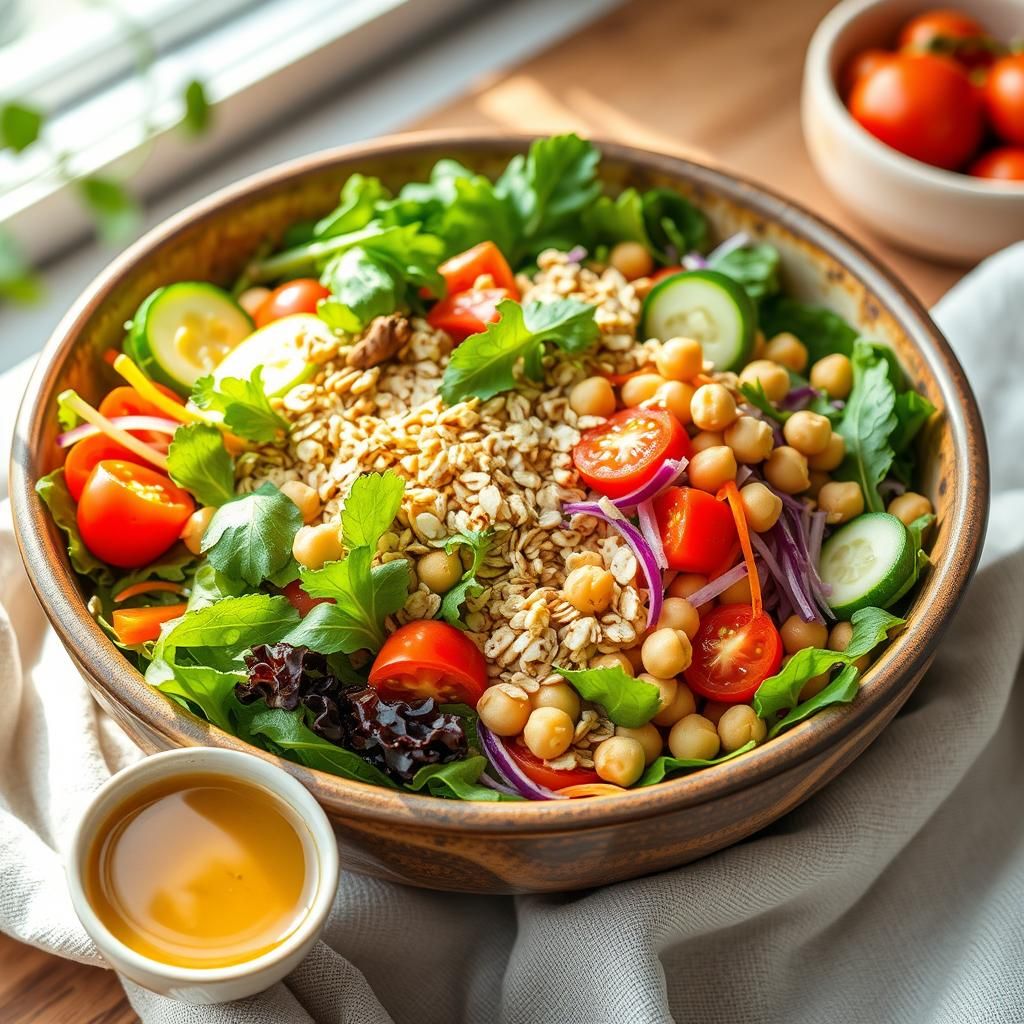Colorful Oatmeal Salad Bowl