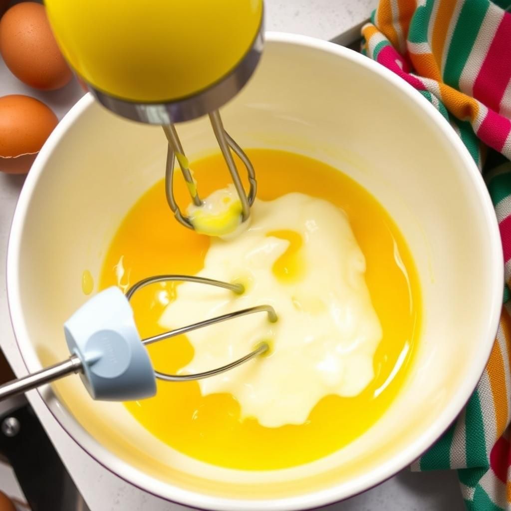 Cooking Process: Whipping Eggs - Preparing pancake batter