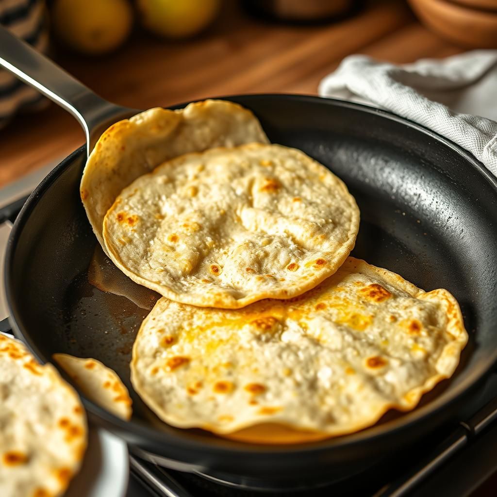 Cooking Tortillas on a Skillet