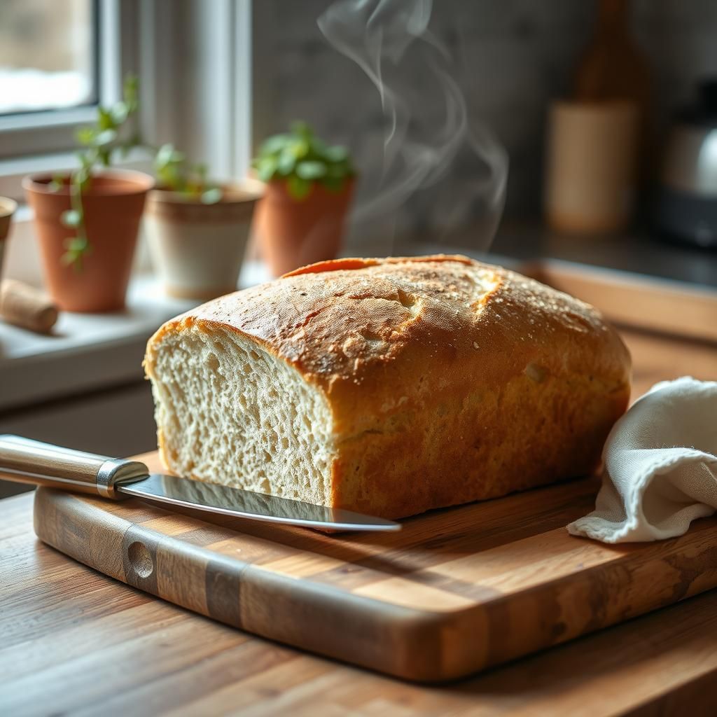 Cooling Freshly Baked Keto Bread - Final dish photo (Final loaf of keto bread)
