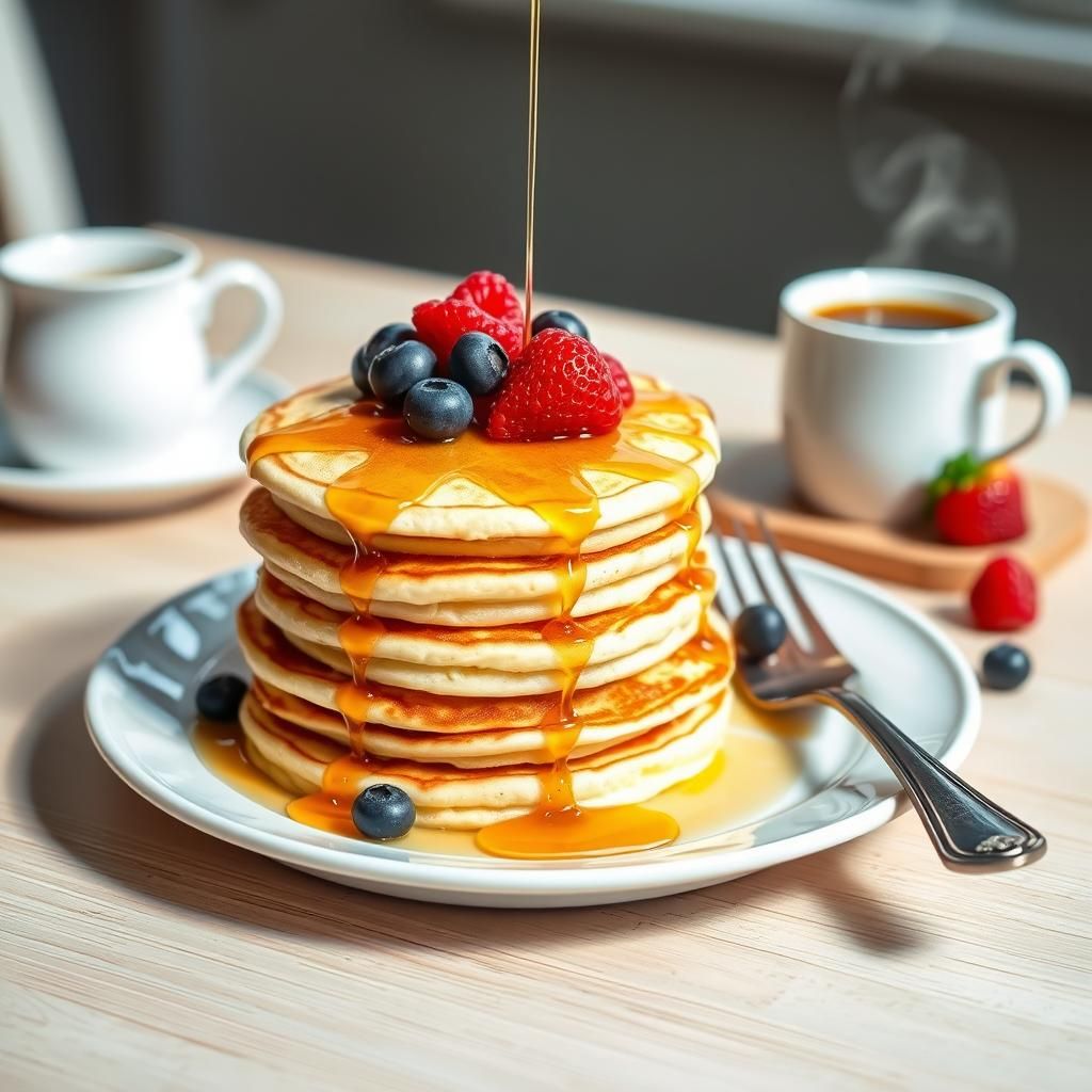 Cream Cheese Pancakes Stacked High