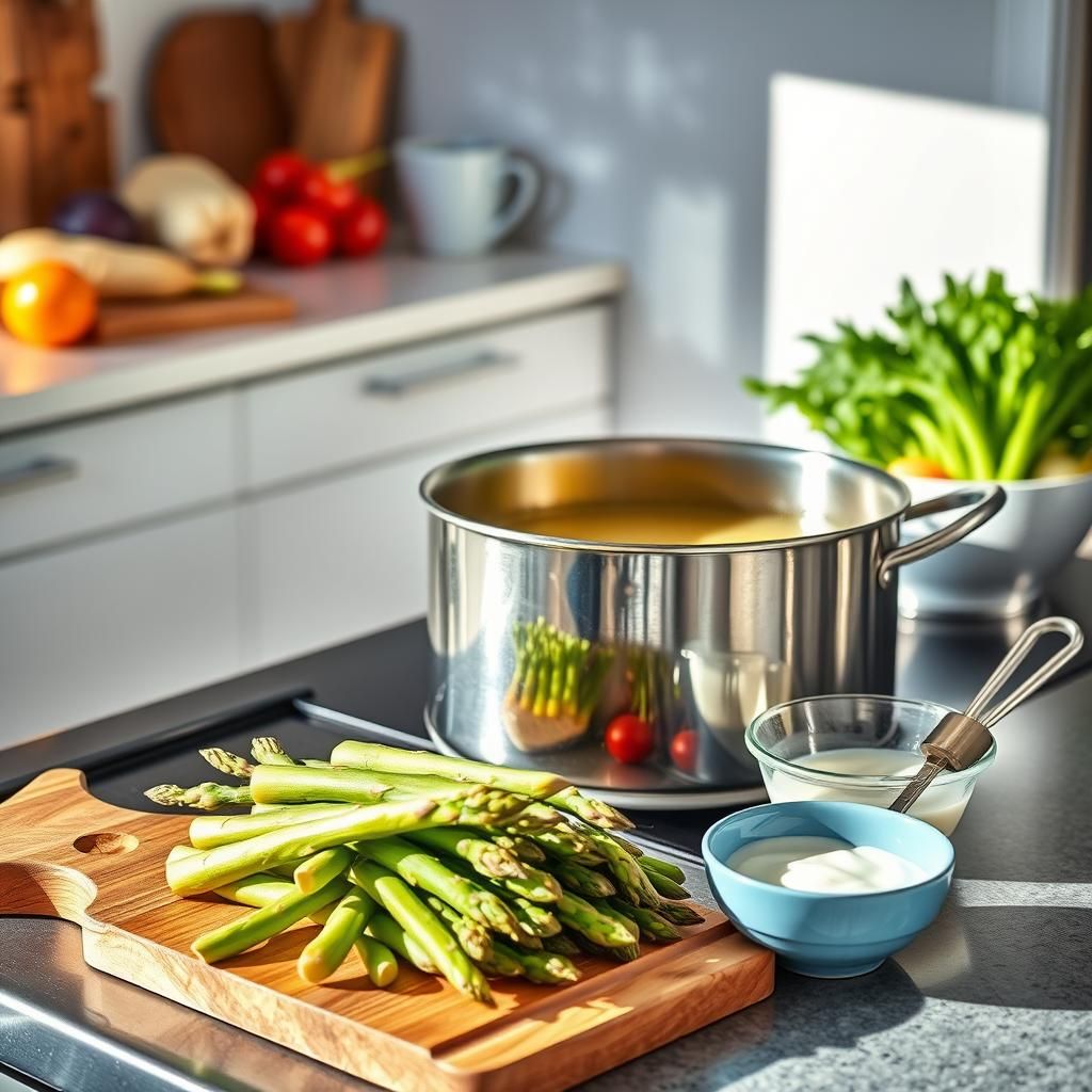 Creamy Asparagus Soup Preparation
