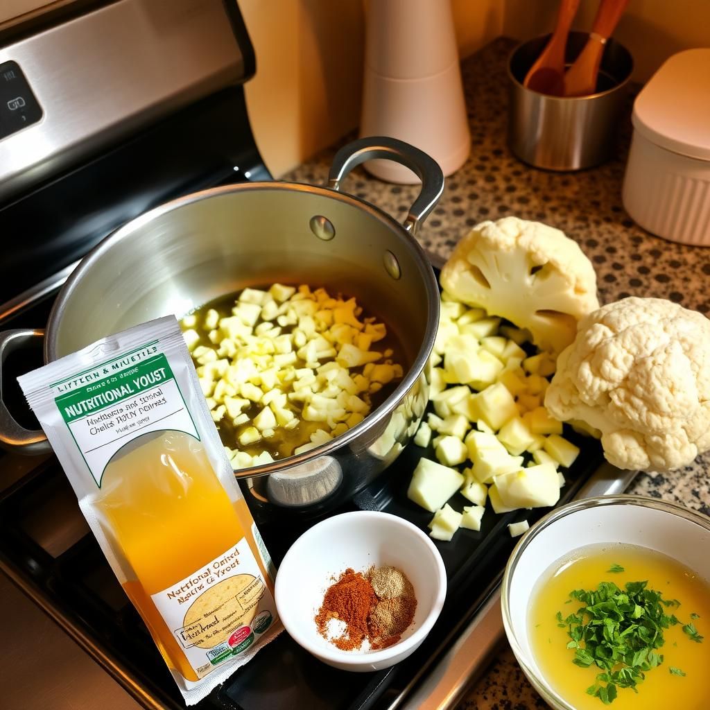 Creamy Cauliflower Soup Cooking Process