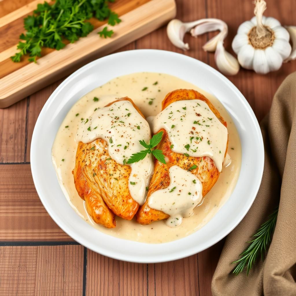 Creamy Garlic Parmesan Chicken Presentation