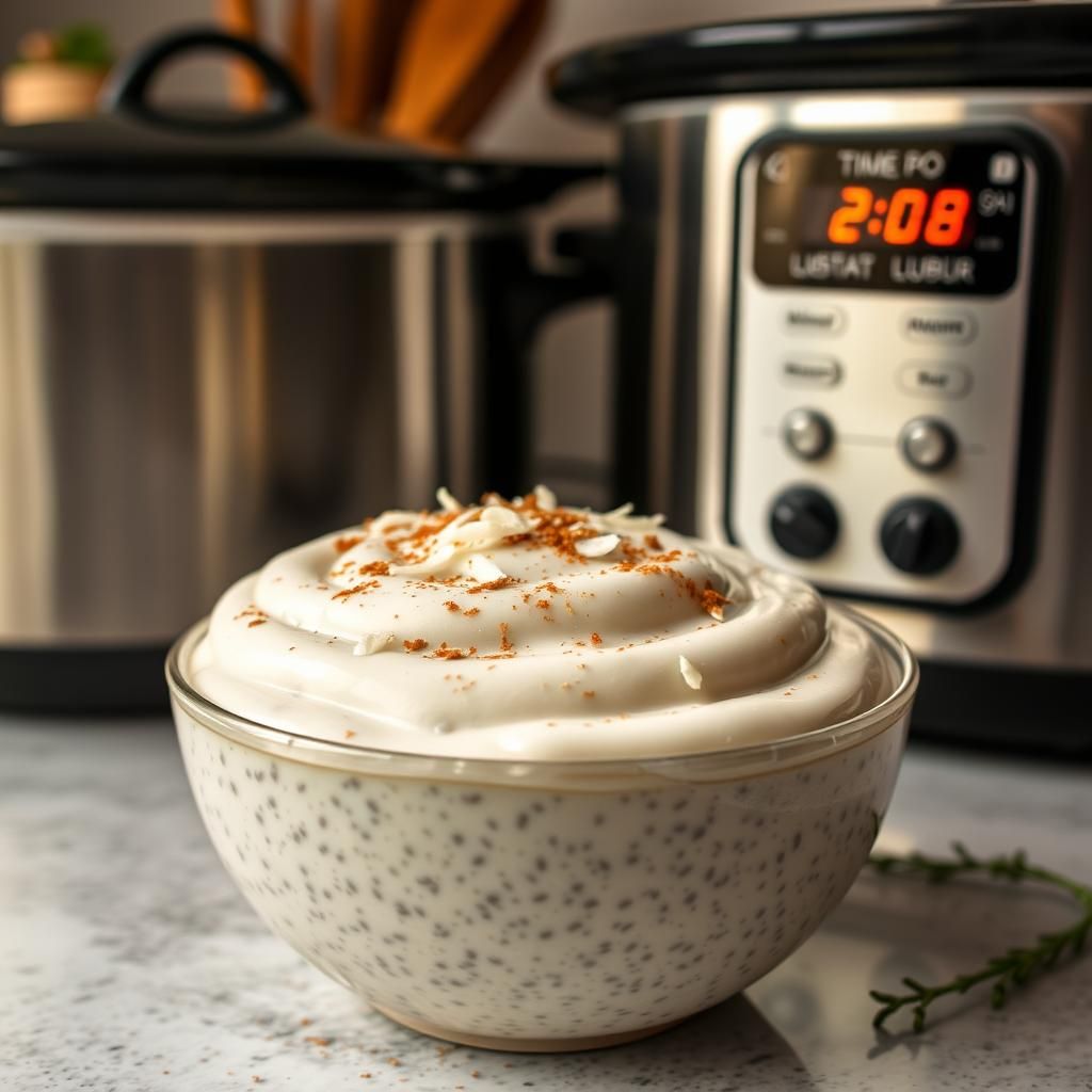 Keto Crockpot Coconut Chia Seed Pudding