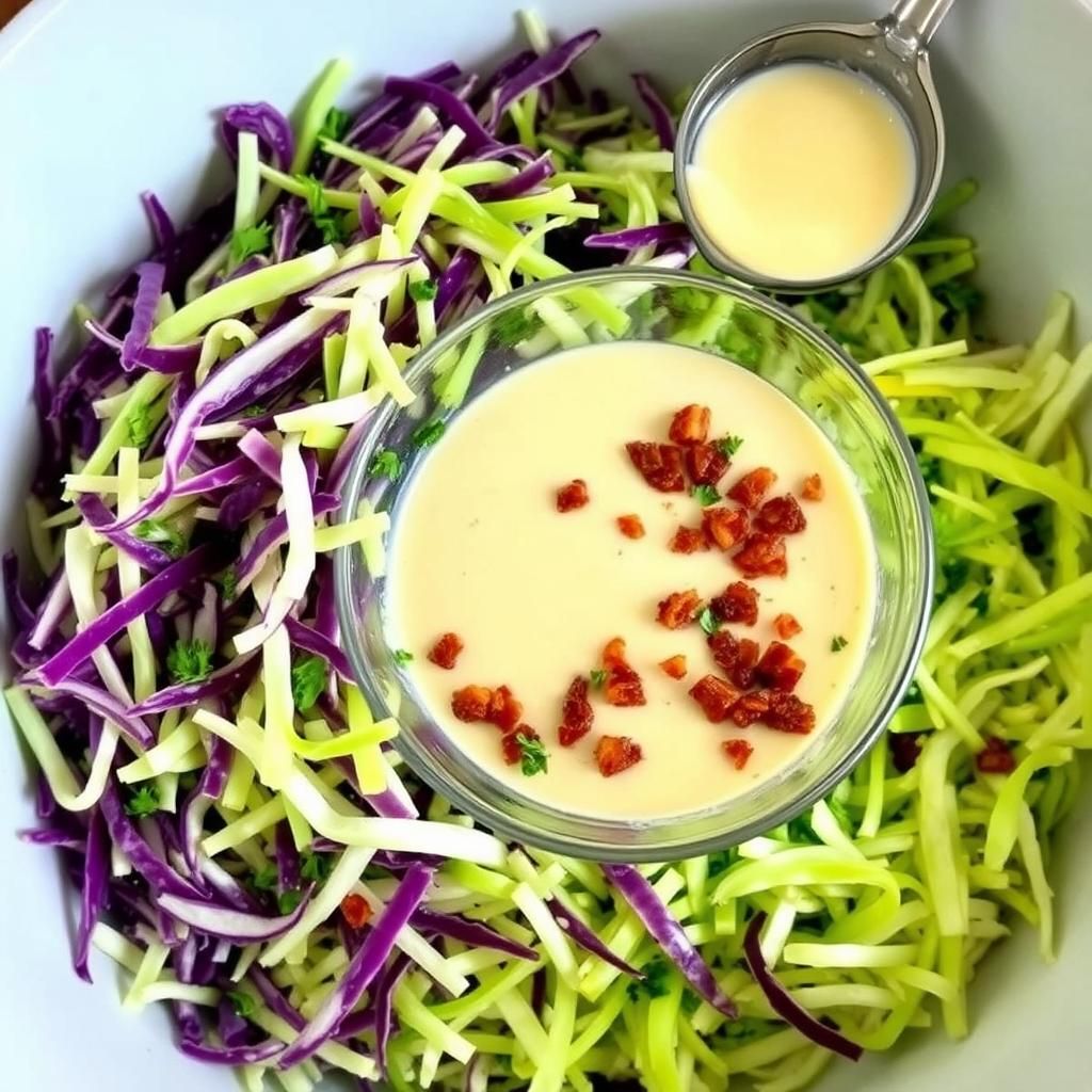 Creamy Keto Coleslaw Ready for Mixing