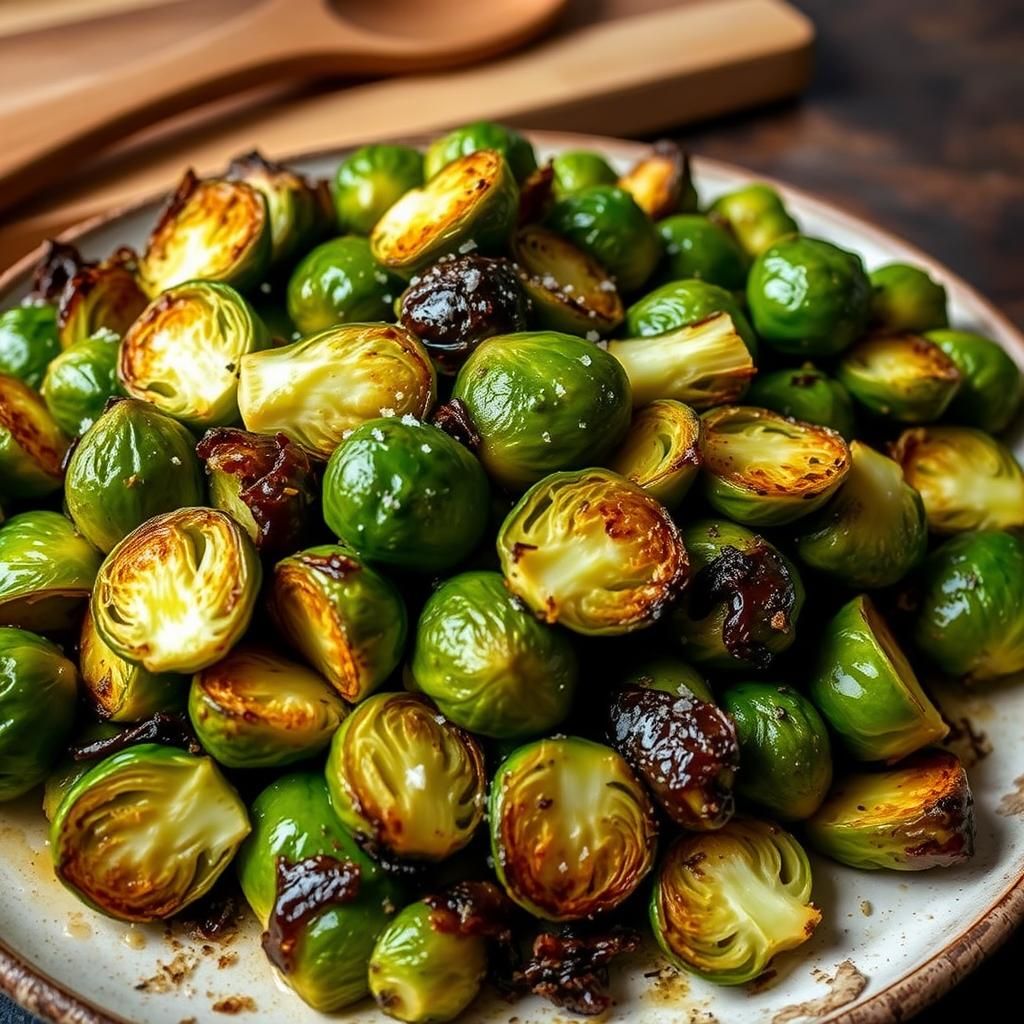 Crispy Roasted Brussels Sprouts Freshly Cooked