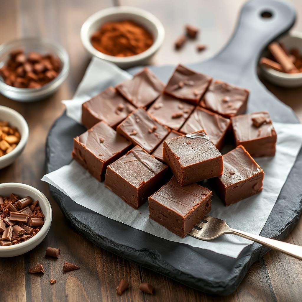 Decadent Keto Chocolate Fudge Presentation