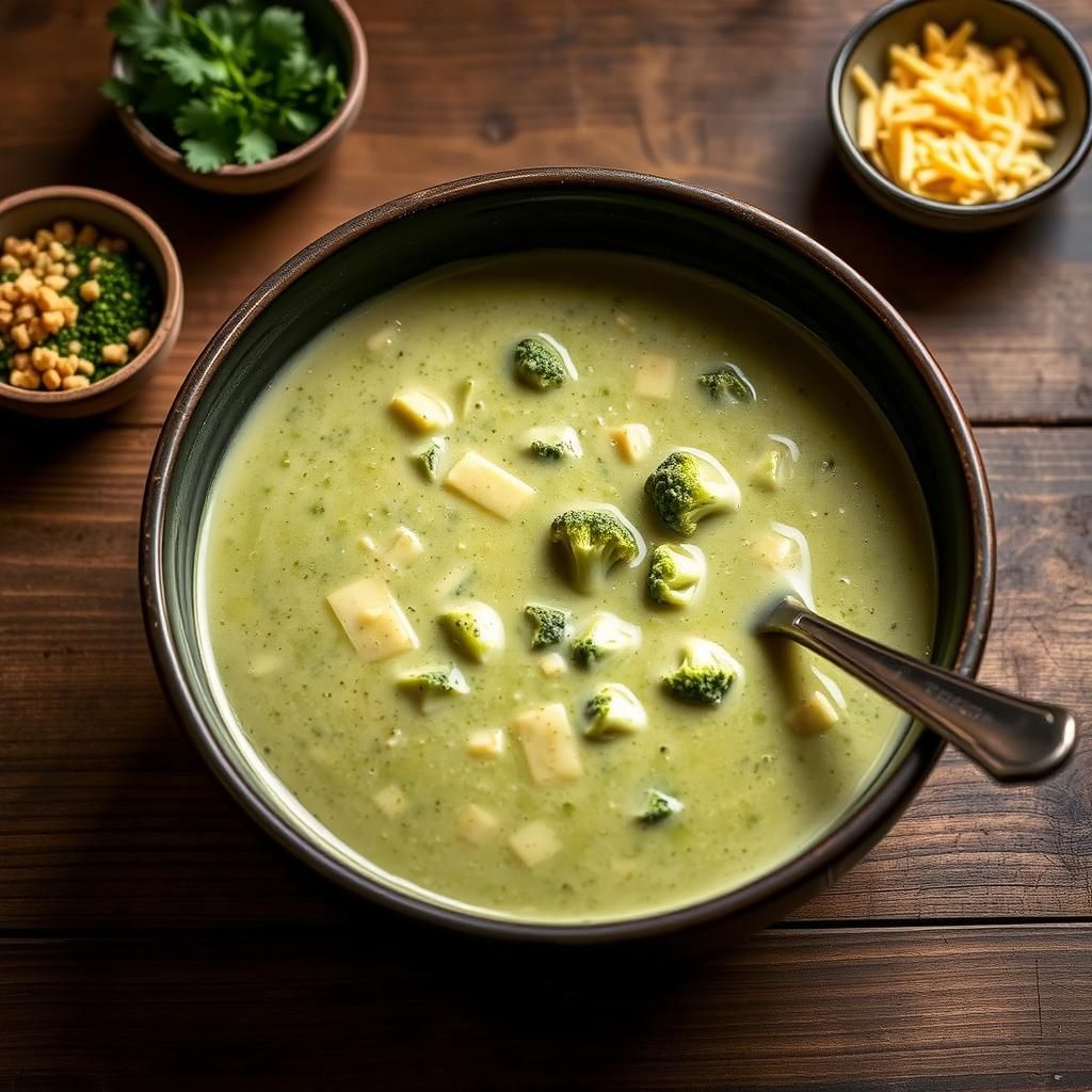 Delicious Keto Broccoli Cheese Soup Ready to Serve