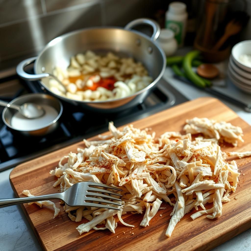 Shredded Chicken Preparation