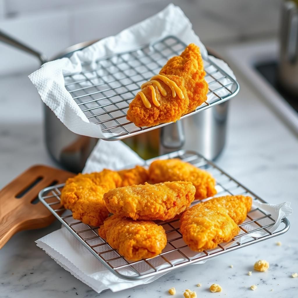 Draining the Fried Tenders