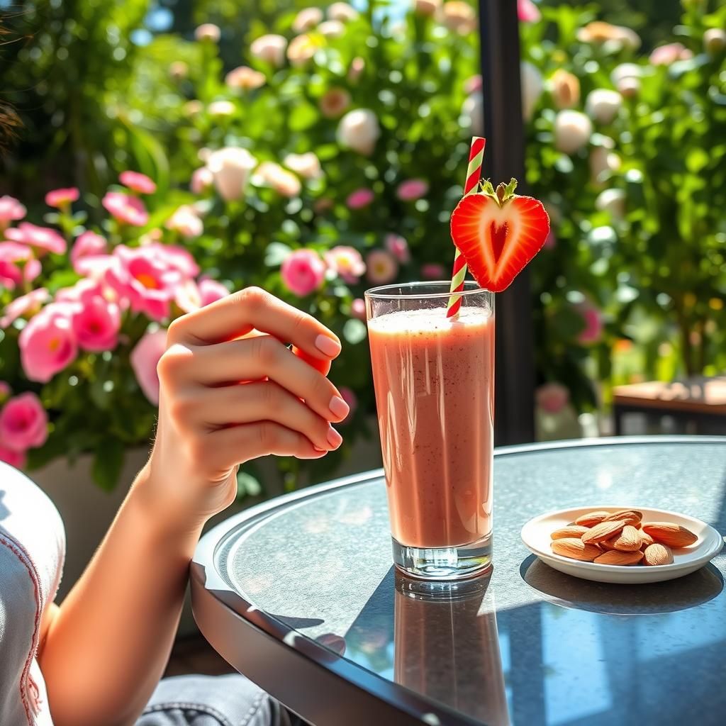 Enjoying the Smoothie Outdoors