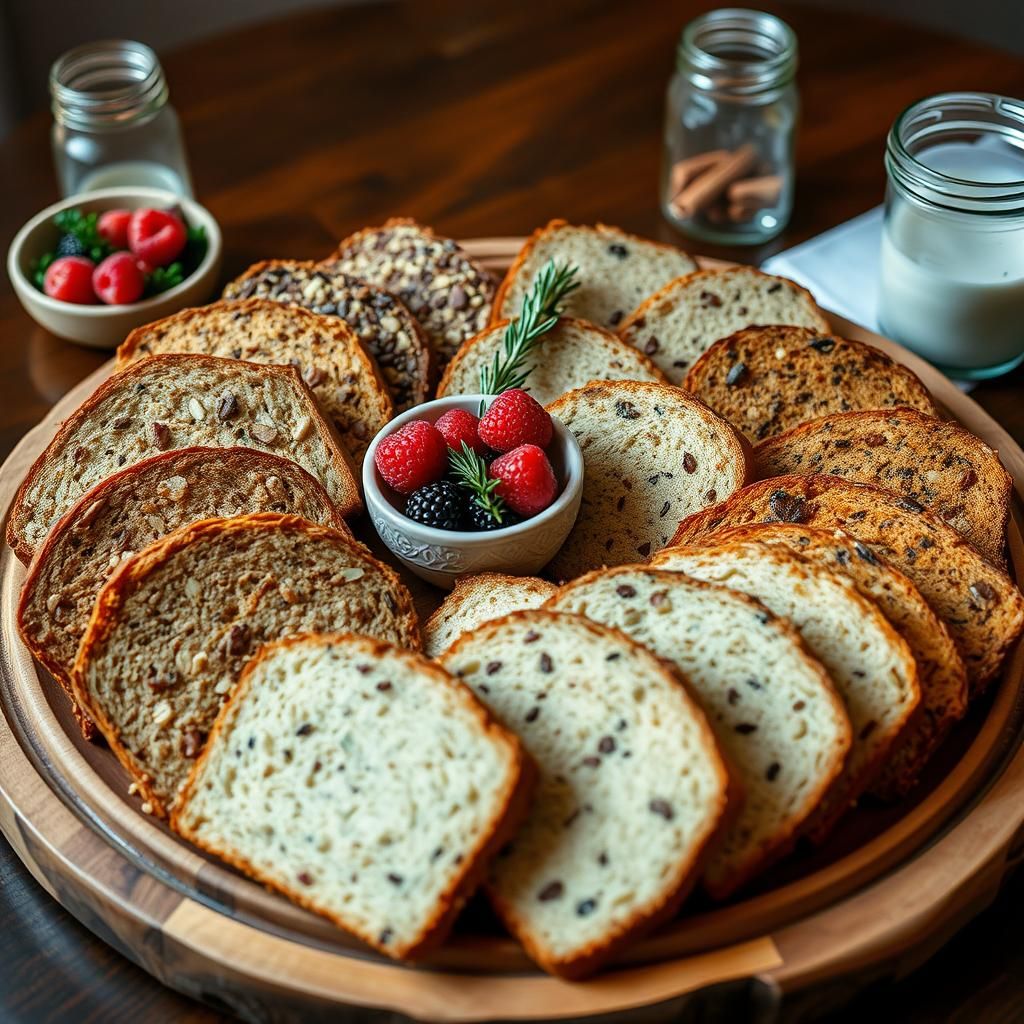 Different variations of coconut flour bread