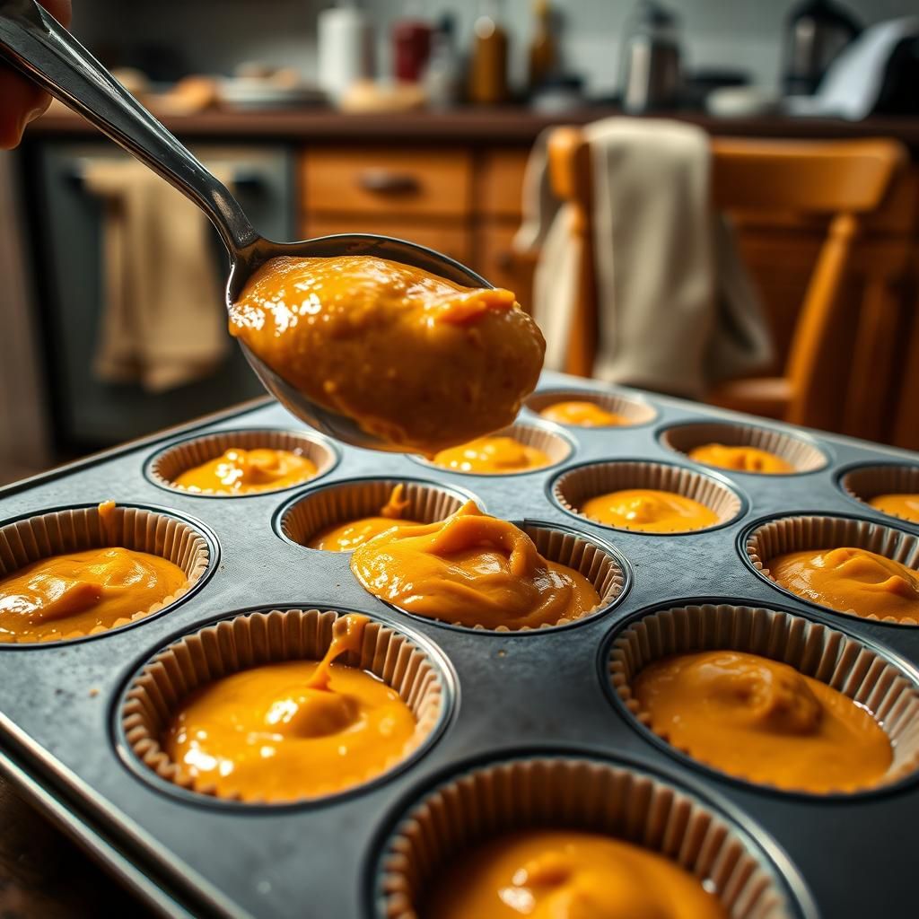 Filling Muffin Tins - Cooking process photo (Step 6: Fill Muffin Tins)