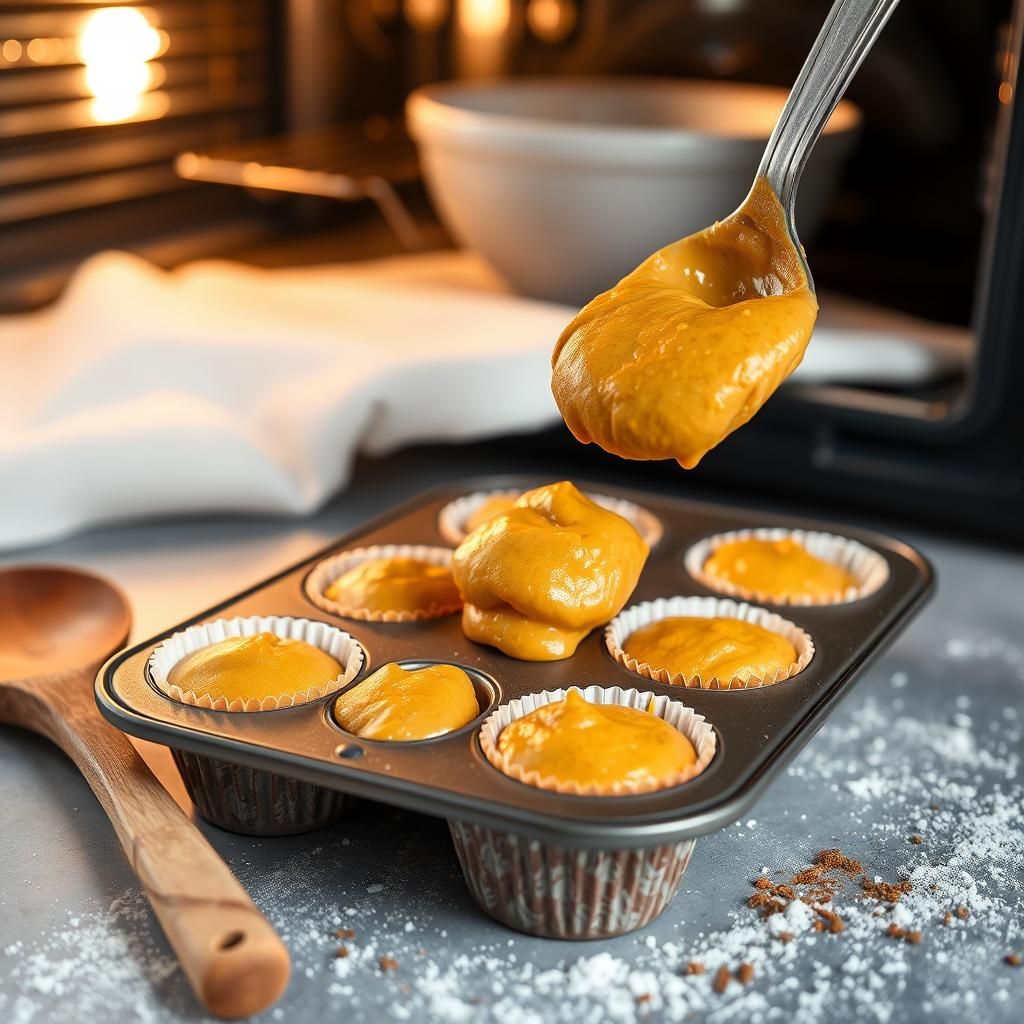 Filling the Mini Muffin Tin