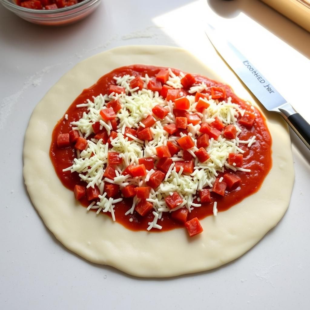 Filling the Pizza Rolls