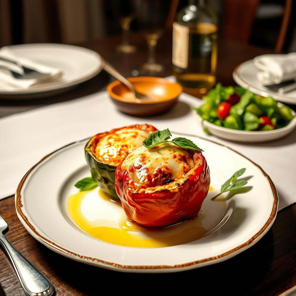 Final Plating of Stuffed Peppers