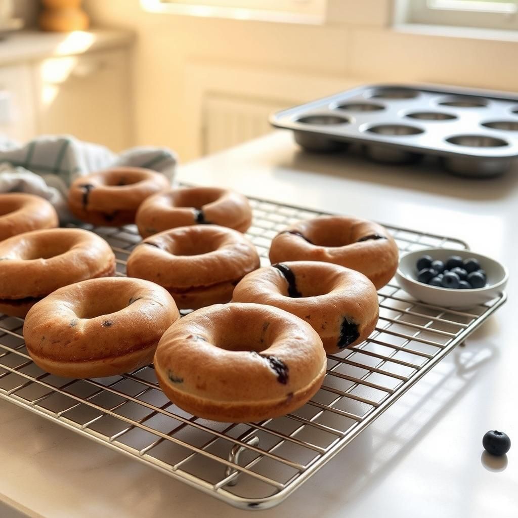 Freshly Baked Donuts Cooling