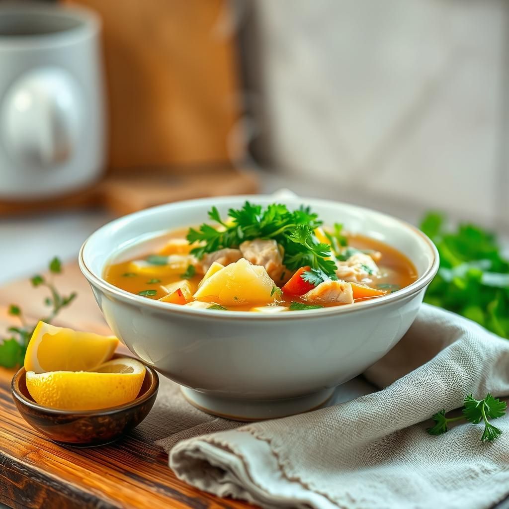 Garnishing the soup
