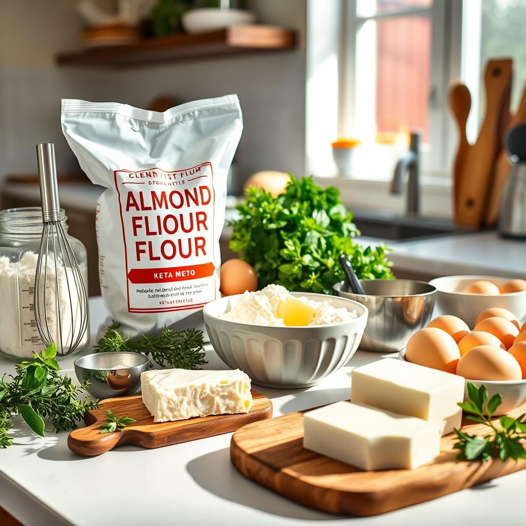 Gathering Ingredients for Keto Biscuits