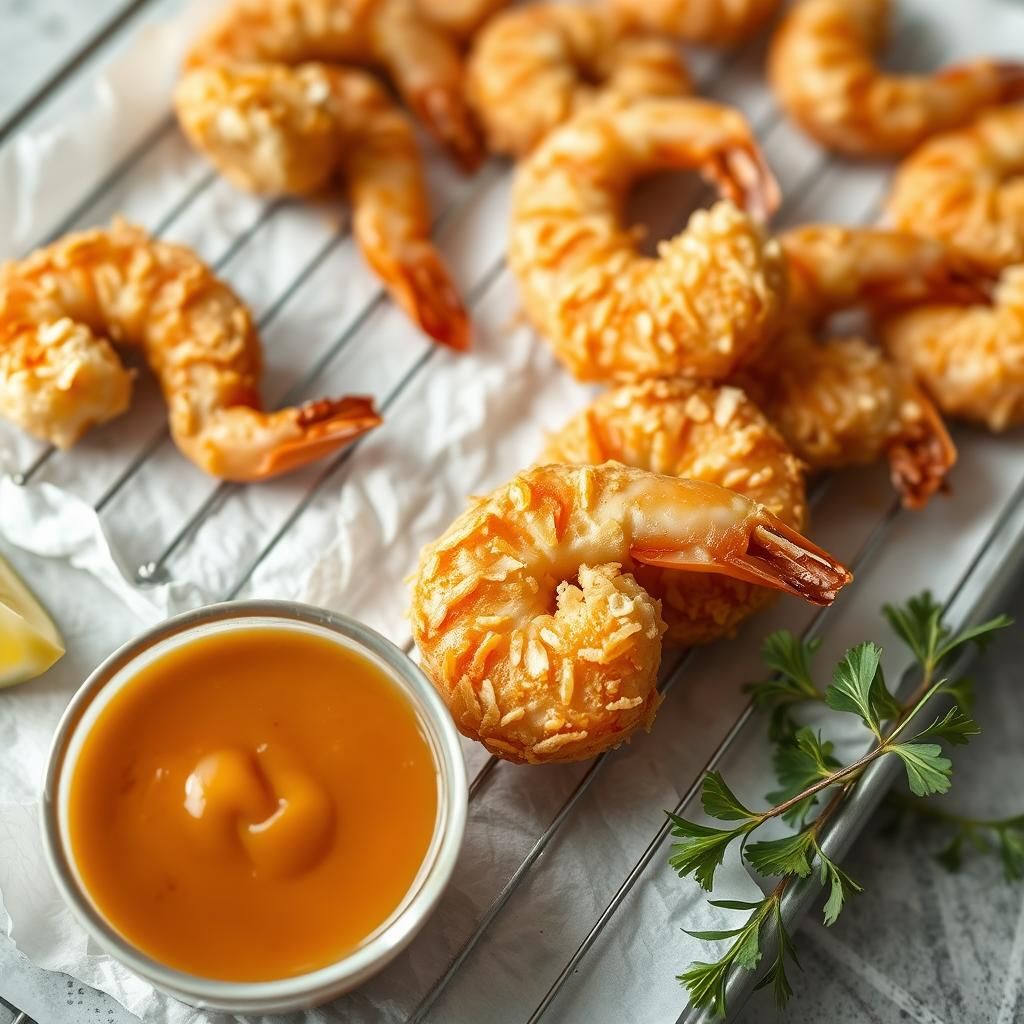 Golden Brown Shrimp Display