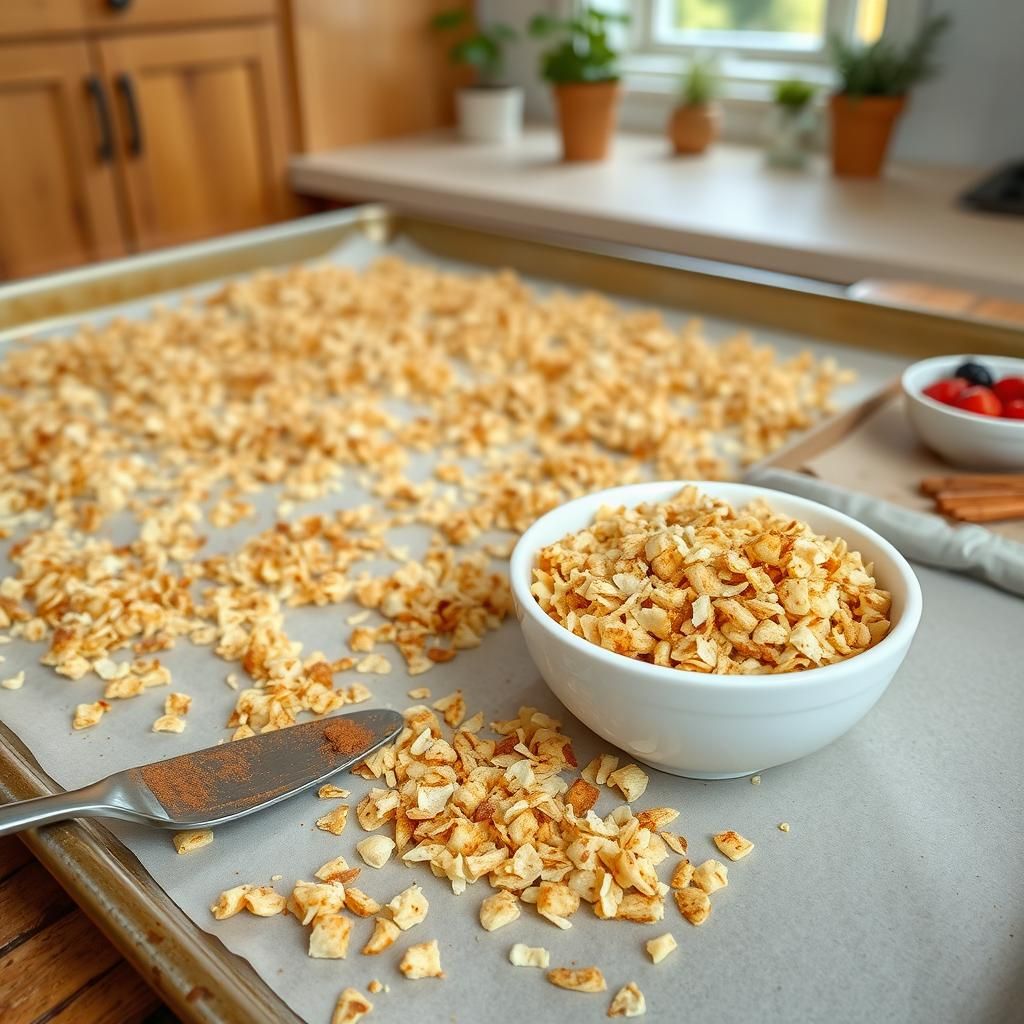 Golden Coconut Flakes Cereal Fresh Out of the Oven