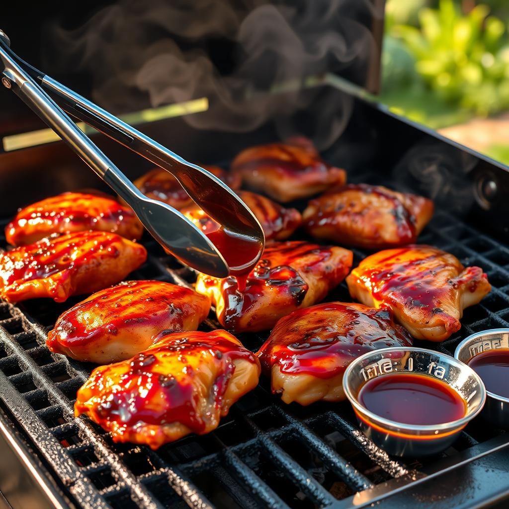 Grilling the Teriyaki Chicken