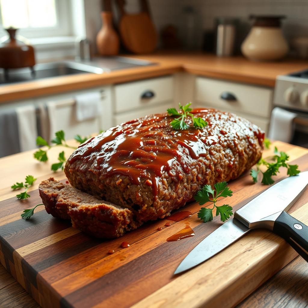 Hearty Keto Meatloaf Ready to Serve