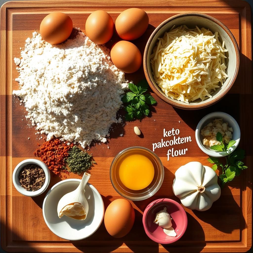 Ingredients Laid Out for Keto Meatballs